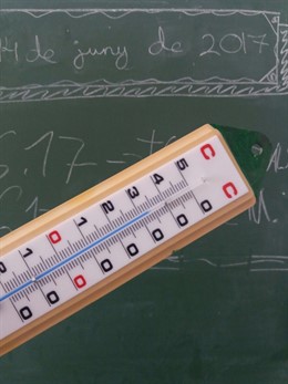 Termómetro en un aula