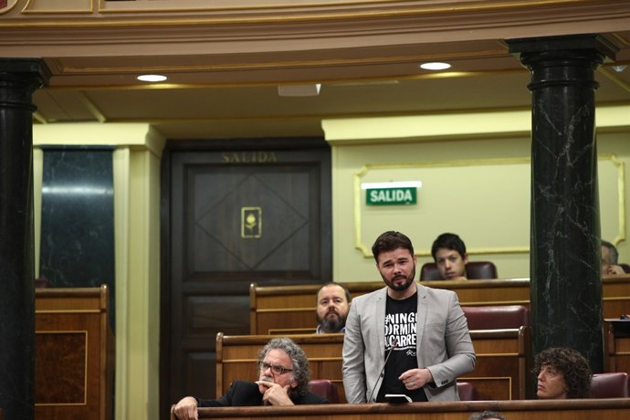  Gabriel Rufián i Joan Triga en la sessió de control al Govern al Congrés