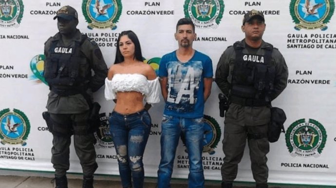 Modelo colombiana detenida