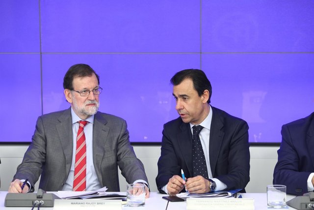 Rajoy i Fernando Martínez Maíllo en la reunió del Comitè Executiu del PP