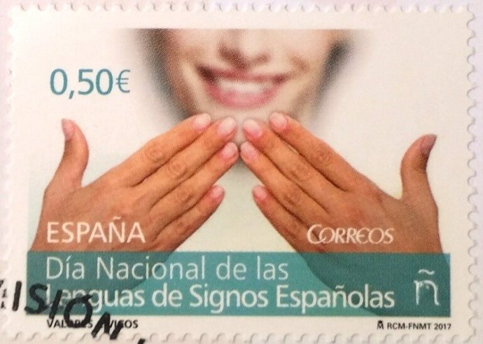 Sello de Correos por el Día de las Lenguas de Signos Españolas