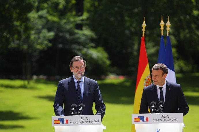 Conferencia de prensa de Rajoy y Macron en el Palacio del Elíseo