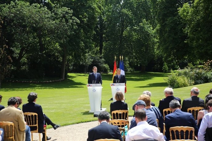 Conferencia de prensa de Rajoy y Macron en el Palacio del Elíseo