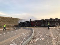 Muere una persona al arder la cabina de un camión tras un accidente en Belinchón