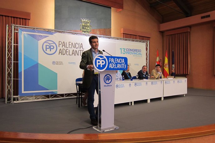 Pablo Casado, en el congreso provincial del PP de Palencia