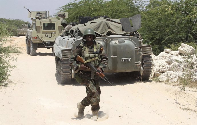 Tropas De La Unión Africana Luchan Contra Al Shabaab En Somalia