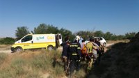 Herido un motorista al salirse de la vía, en la A-221 a la altura de Sástago