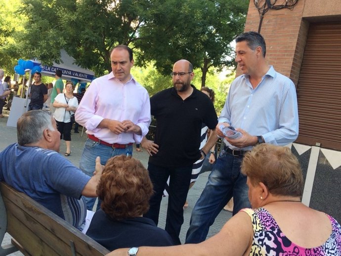 El president del PP català, Xavier Garcia Albiol, al Prat de Llobregat
