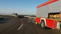 Fallece el conductor de un todoterreno en un accidente en la A-2, en la rotonda de Centrovía en La Muela