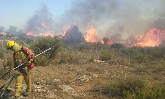 Imágenes incendio en Escatrón (Teruel)