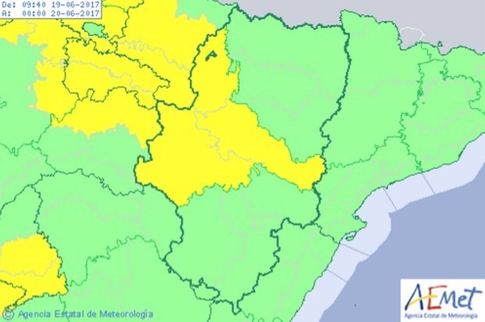 Aviso amarillo por temperaturas máximas en Zaragoza