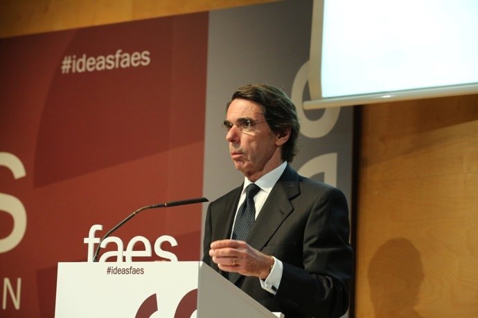 José María Aznar intervé en un acte de la Fundació FAES