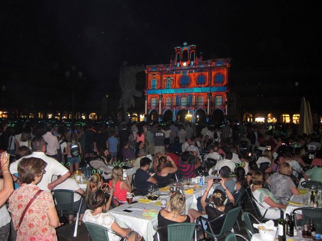Plaza Mayor de Salamanca durante el II Festival de Luz y Vanguardias