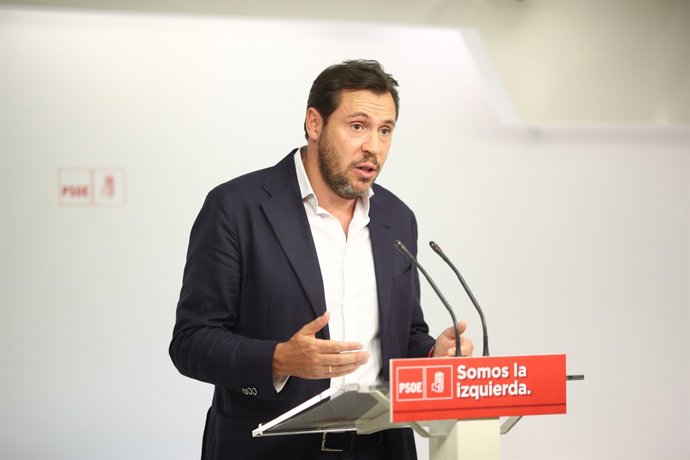 Roda de premsa d'Óscar Puente, portaveu de l'Executiva del PSOE