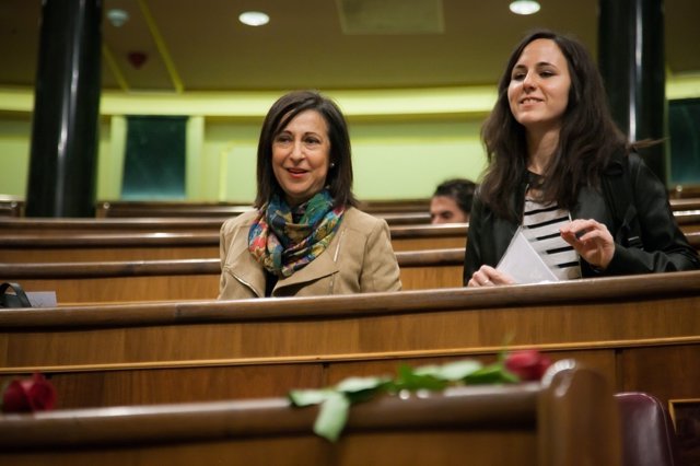 Margarita Robles en los escaños en el Congreso