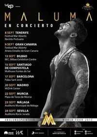 El cantante colombiano Maluma recorrerá 9 ciudades españolas en septiembre