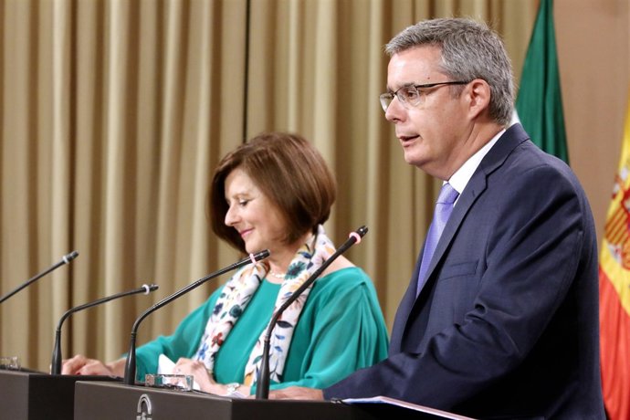 El portavoz de Gobierno andaluz, Juan Carlos Blanco, tras el Consejo de Gobierno