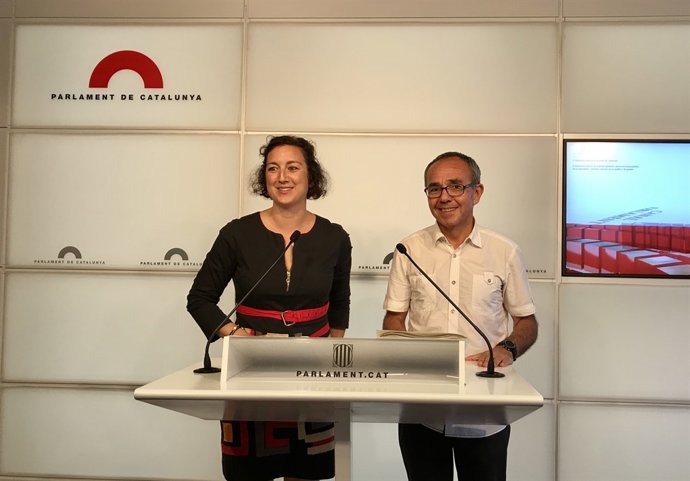 Alicia Romero (PSC) i Joan Coscubiela (SiQueEsPot)