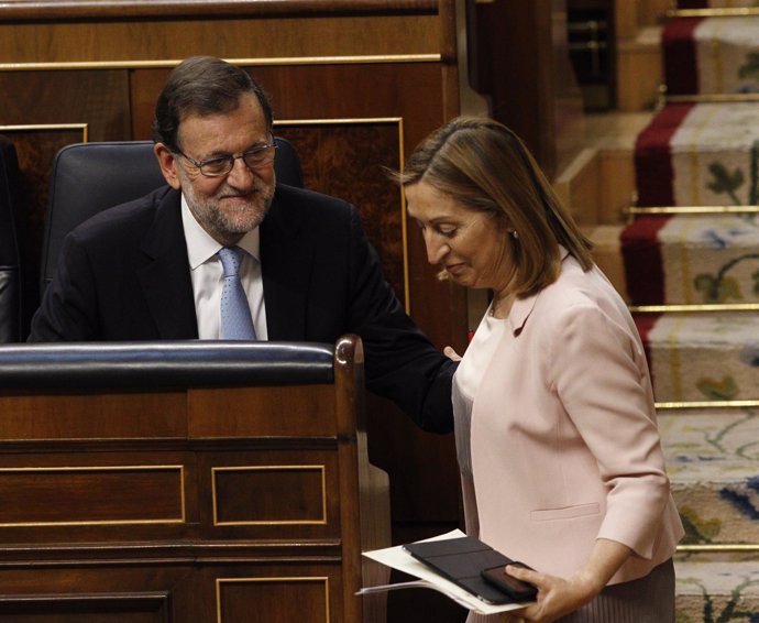 Mariano Rajoy y Ana Pastor, en el hemiciclo