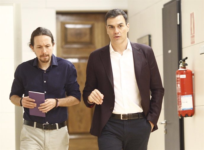 Reunió entre Pedro Sánchez i Pablo Iglesias al Congrés
