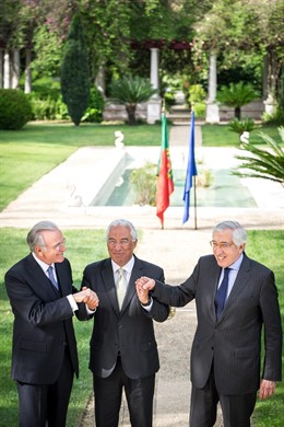 Isidro Fainé - António Costa - A. Santos Silva