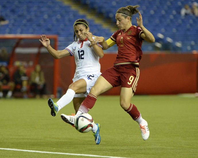 Vero Boquete en el España - Costa Rica del Mundial