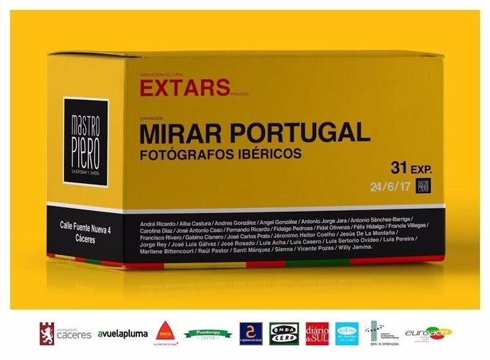 Cartel de la exposición sobre Portugal en Cáceres