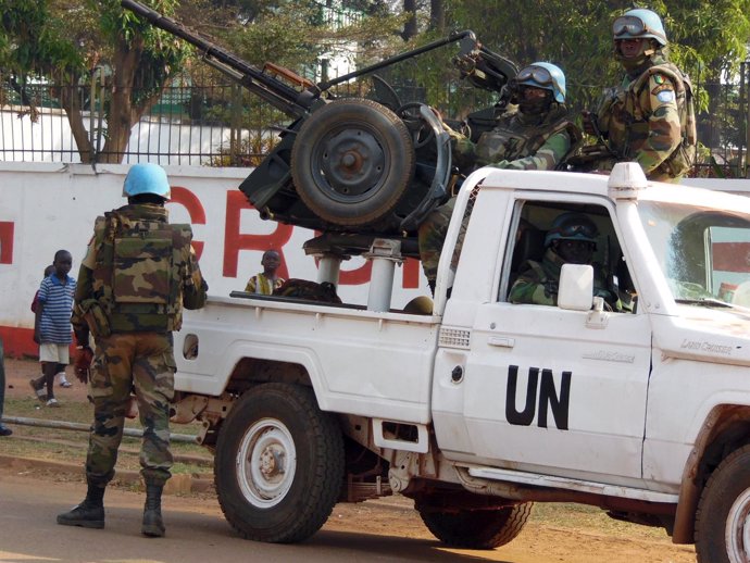 Soldados de la MINUSCA en Bangui