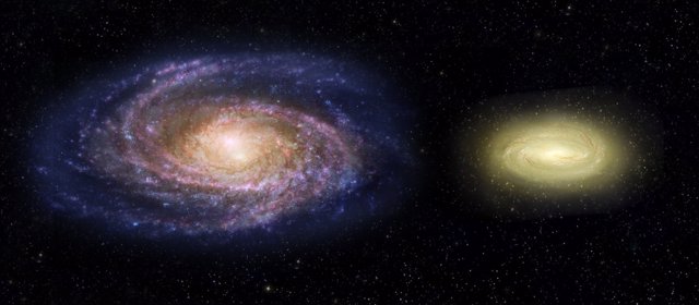 Comparación de la Vía Láctea y el joven disco galáctico muerto