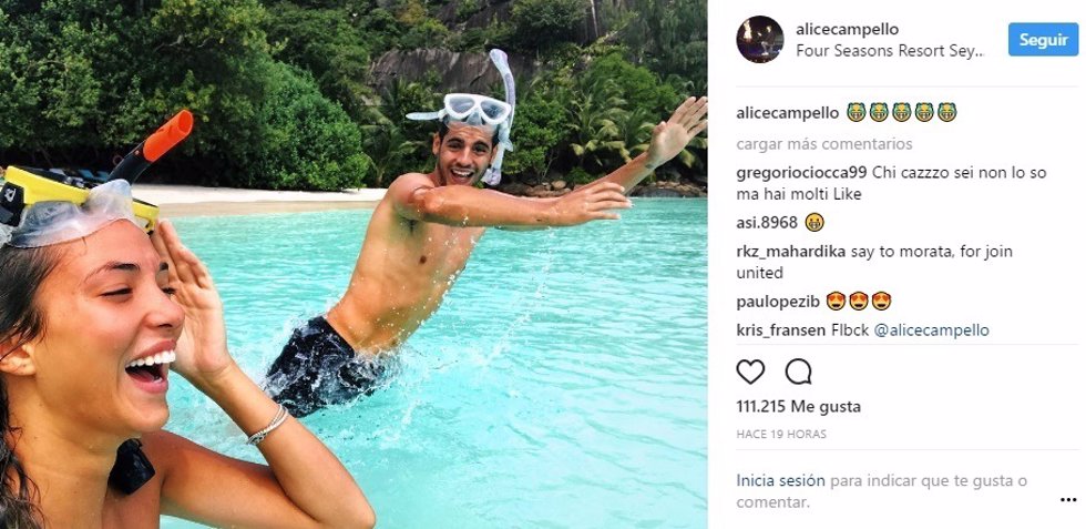 Alice Campello y Álvaro Morata Instagram