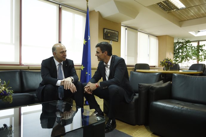Pedro Sánchez es reuneix amb Pierre Moscovici