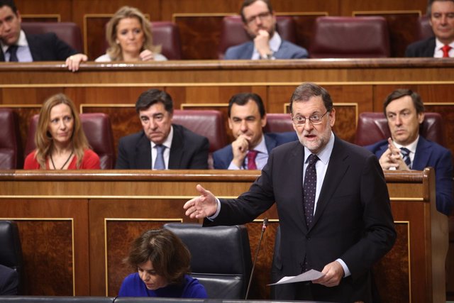 Mariano Rajoy durante la sesión de control al Gobierno en el Congreso