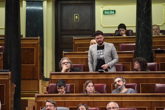 Gabriel Rufián en la sesión de control al Gobierno en el Congreso