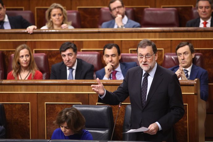 Mariano Rajoy durante la sesión de control al Gobierno en el Congreso