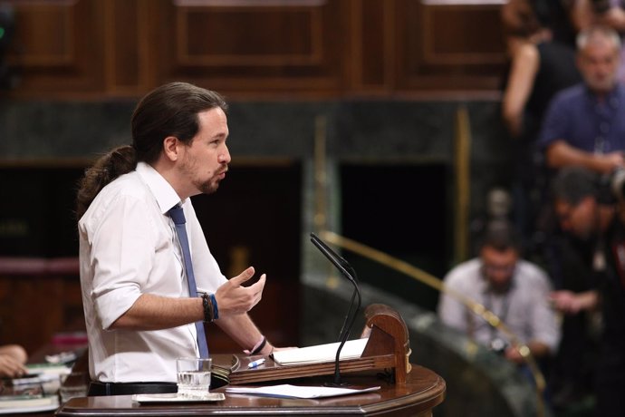 Pablo Iglesias en el debate de la moción de censura contra Rajoy