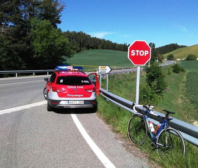 Atropello a un ciclista en Lizoain