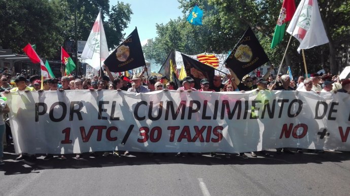 Protestas de taxistas contra las licencias de VTC