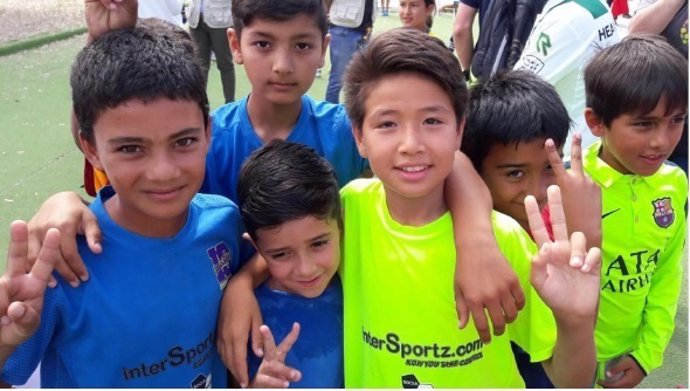 Beneficiaris d'un programa infantil de la Fundació FC Barcelona