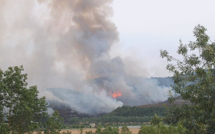 Imagen del incendio en Arazuri