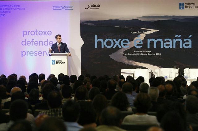 Feijóo en la presentación de la estrategia contra el cambio climático