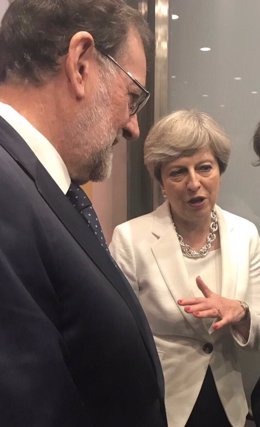 Encuentro de Rajoy con Theresa May en Bruselas