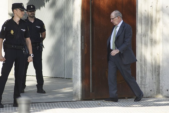 Rodrigo Rato llega a la Audiencia Nacional para declarar por Gürtel