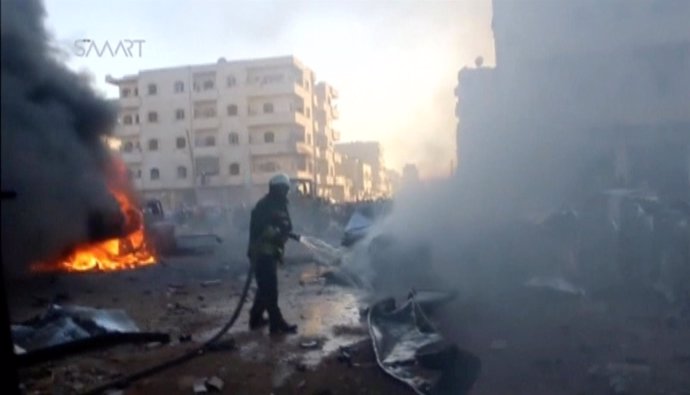 Imagen del atentado en Idlib