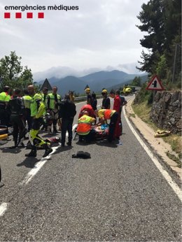 Rescat a un motorista accidentat en la N-260 a Toses (Girona)