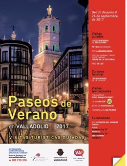 Cartel de las rutas turísticas de la oficina de turismo de Valladolid