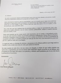 Tudanca desvela una carta de Merino en el que le pide que deje de hablar de él y de corrupción en CyL