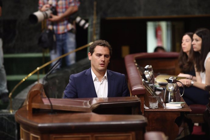 Albert Rivera en el debate de la moción de censura contra Rajoy