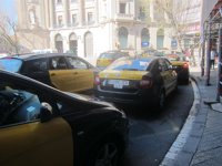 La huelga de taxis provoca colas en el Aerobús del Aeropuerto de Barcelona