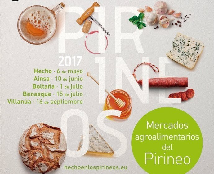 Cartel anunciador de los Mercados Agroalimentarios de los Pirineos 