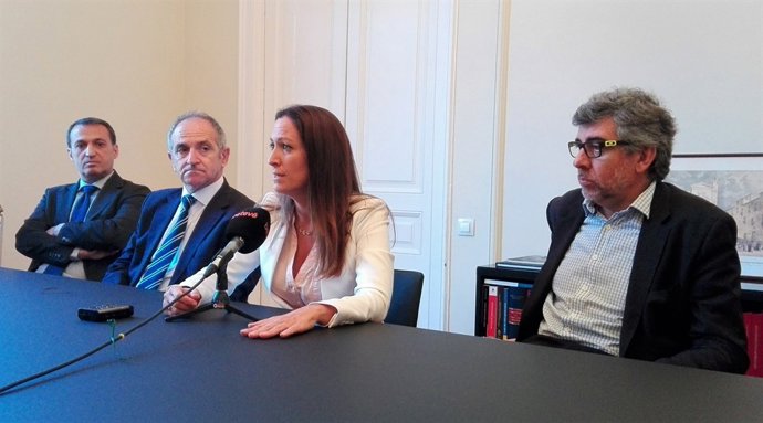 Roda de premsa d'Eugènia Gai després de guanyar les eleccions a l'Icab